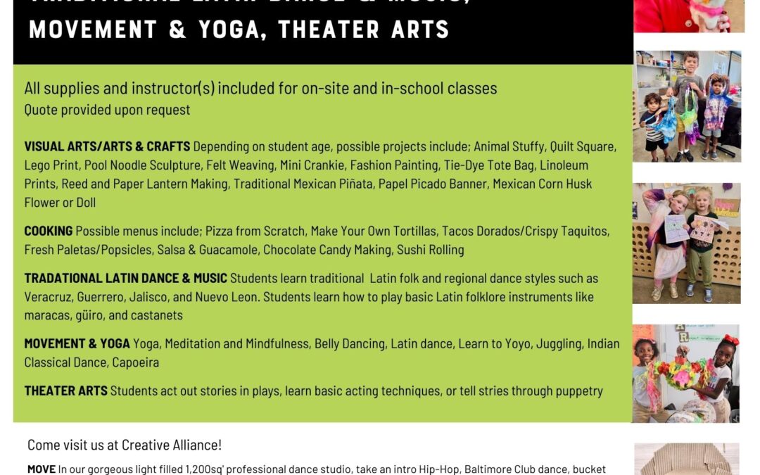 Creative Alliance Enrichment Offerings